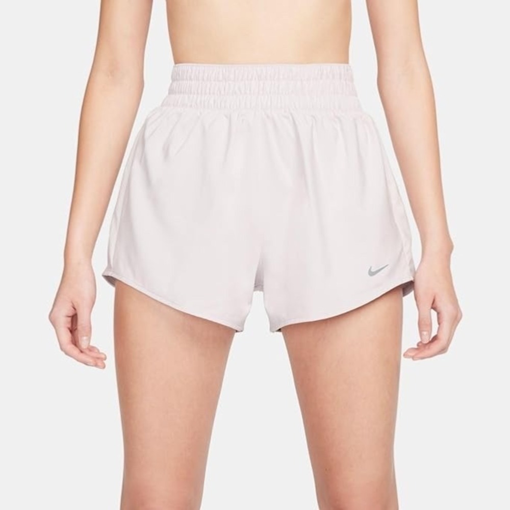 Nike Women Dri-Fit High-Waisted Brief-Lined White Athletic Shorts L DX6014-012